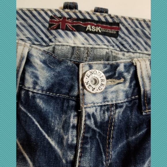 Ask Enquired Acid Wash Jeans Capris | Funky Shorts - Picture 5 of 8